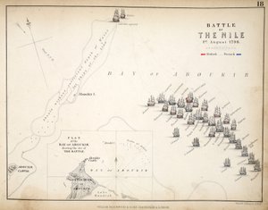 ウィリアムブラックウッドアンドサンズ発行のナイルの戦いの地図、エディンバラとロンドン、1848年（手描きの彫刻）